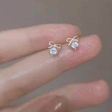 christmas earrings bow fashion jewelry NEW Free Shipping 0.4 inch