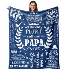 Papa Gifts Grandpa Blanket 80x60 Inch Christmas Birthday Fathers Day Gift Throw
