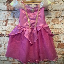 Disney Store Girl Sleeping Beauty Aurora Pink Dress Costume Size S 4-6 