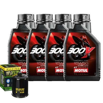 Set Service Öl Motul 300V 15W50 für Yamaha XV1600 Ale Road Star Limited 2003