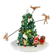 Lemax Santas Wonderland Village Accessory Reindeer Races Fly Around 54455