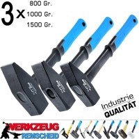 3 X Profi Schlosserhammer Werkstatt Vorschlag Hammer Fiberglas Ergo 800 - 1500G