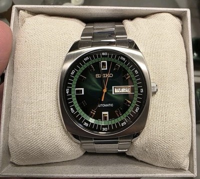 New Seiko SNKM97 Recraft Green Dial Stainless Steel Automatic Men's Watch