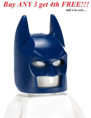  NEW Lego City Minifig DARK BLUE Hat Batman Mask Helmet Pointed Ears Cowl