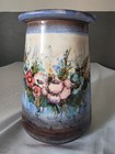 STUDIO POTTERY. VASE , UTENSILS HOLDER. ARTIST SIGNED. VGC 8 inch