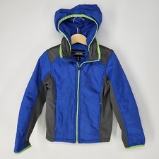 Lands End Kids Boys Squall Fleece Lined Isulated Jacket Blue Medium 5-6 Green