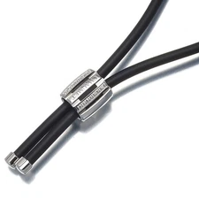 Auth CHAUMET Necklace Diamond Class One Loop tie 18K 750 White Gold/Cord