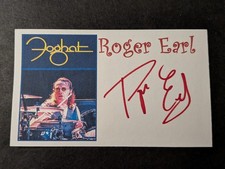 Roger Earl Signed Index Card - Foghat - Drummer
