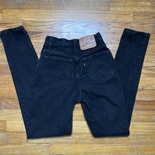 Vintage Levi's 512 Slim Fit Tapered Leg Size 5 JR L 24x32.5 Black USA