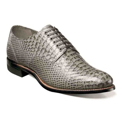 Stacy Adams Madison Grau Anaconda Schlangenmuster Einfarbig Zeh Oxford (USA Mens