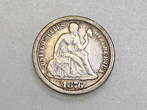 1876-CC 10C SEATED LIBERTY SILVER DIME