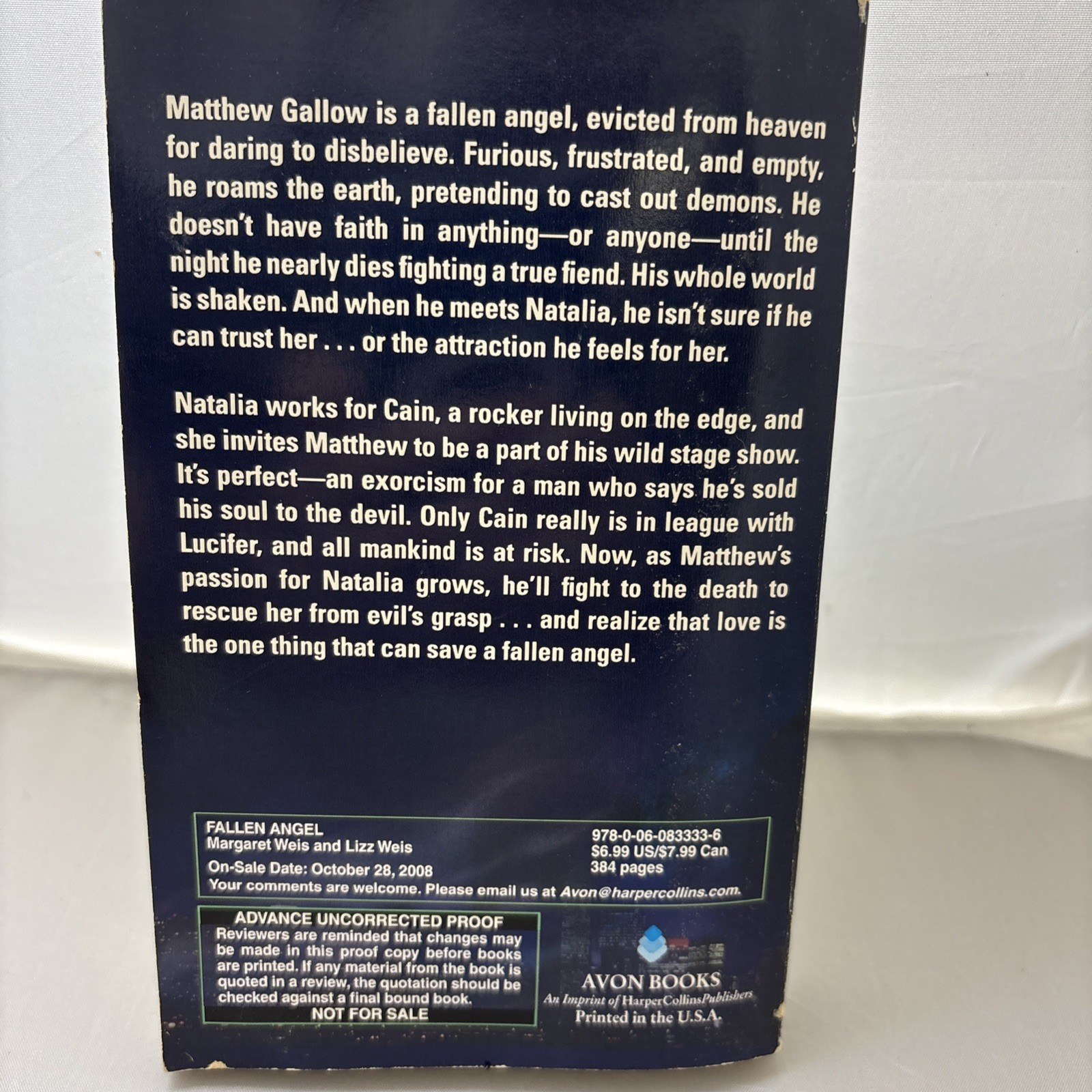 ARC Uncorrected  Proof Fallen Angel by Lizz Weis and Margaret Weis (2008)