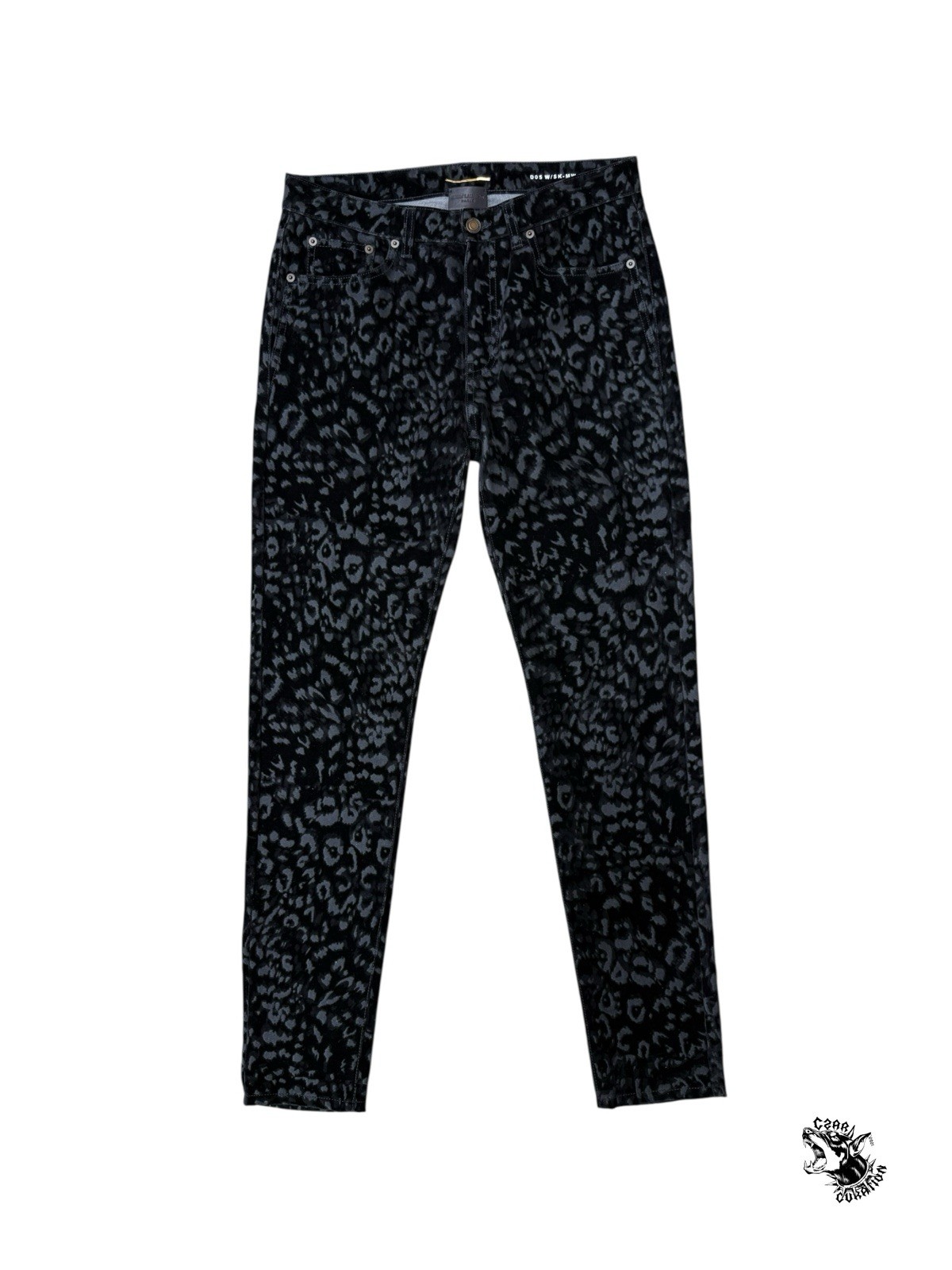 Saint Laurent velluto leopardato D05 denim taglia 31