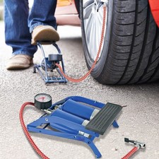 NEW SINGLE BARREL CYLINDER AIR INFLATOR FOOT PUMP CAR VAN BICYCLE BIKE TYRE TOOL