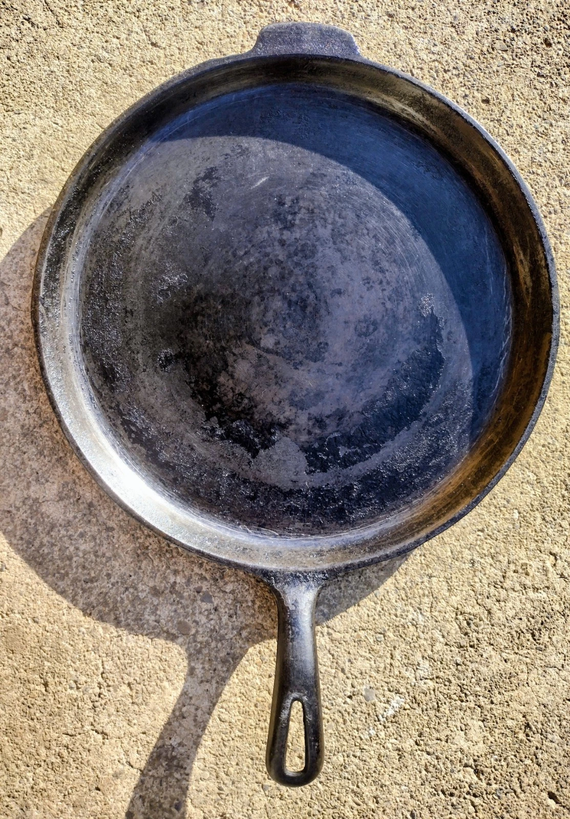 Vintage Griswold Cast Iron Skillet Griddle Small Logo Worn Off Very Well Used