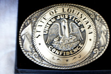 KLAMRA DO PASKA TONY LAMA, STAN LOUISIANA REGULAR EDITION NIENOSZONA - ŁADNE ZŁOTE PUDEŁKO