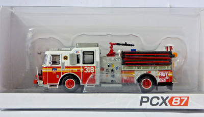 Premium Classix PCX 87 Seagrave Marauder II Feuerwehrpumpe No.318 rot Maßstab 1:87