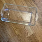 Vintage PYREX Clear Glass Bread Loaf Pan #214  USA 10.5x5.5x3.25” Larger Size
