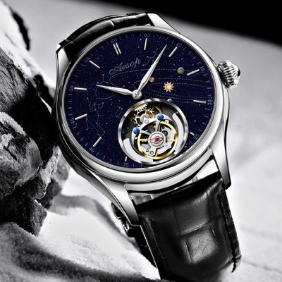 Aesop 7049 Starry Sky Flying Tourbillon Mechanical Man Watch Sapphire Luxury