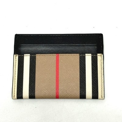 BURBERRY Check logo Business Card Holder Pass Case Card Case