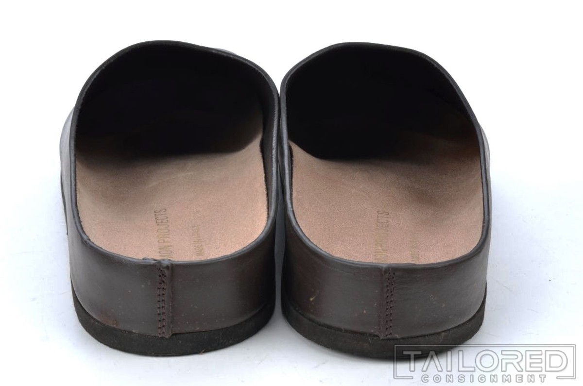 COMMON PROJECT Solid Brown Leather Clog Mule Shoe… - image 3