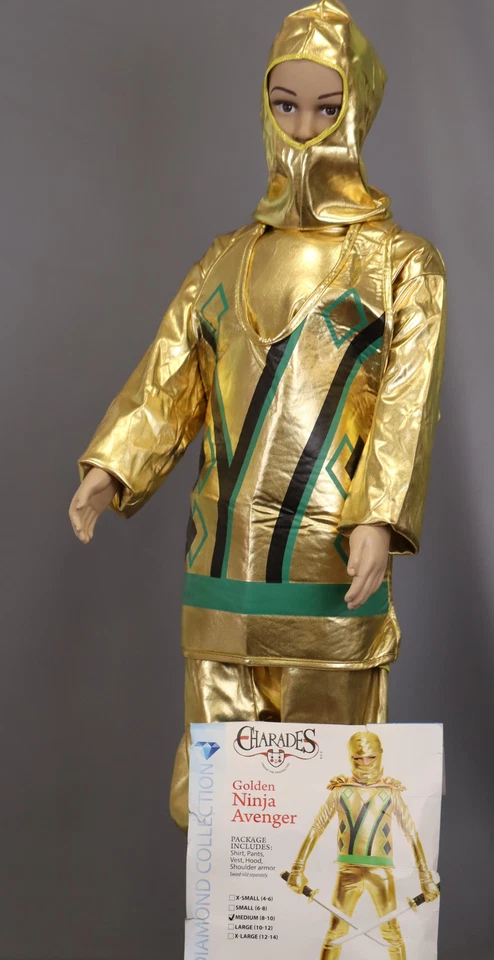 Костюмы Charades Child Golden Ninja серия III, золотистые, размер: (M 8-10) - Изображение 3 из 4