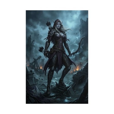 Sylvanas Windrunner Poster Warcraft Wall Art Dark Elf Poster