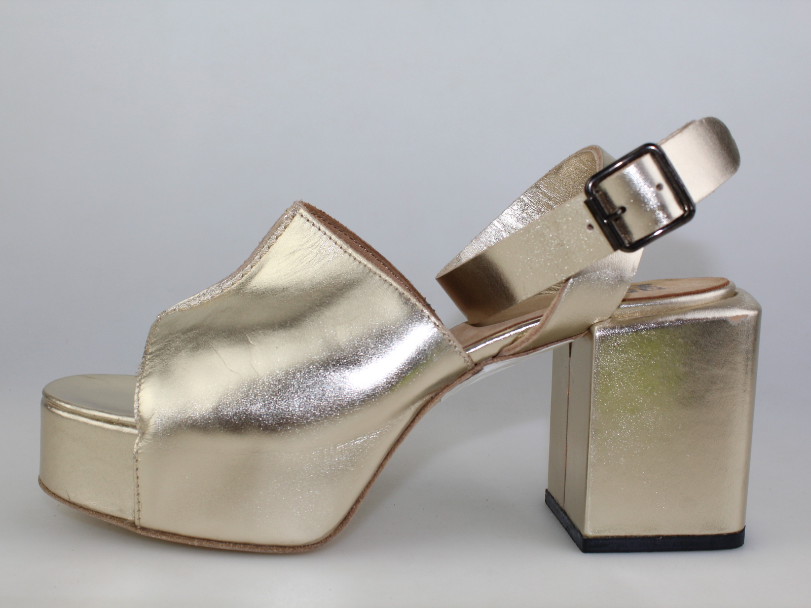 zapatos mujer MOMA 37 EU sandalias platino cuero DF657