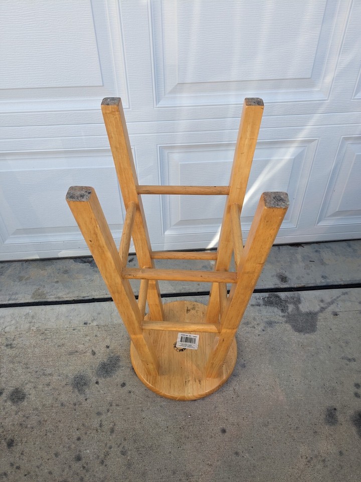 Mainstays Natural Wood Backless Bar Stool, Fully Assembled, 29" High eBay