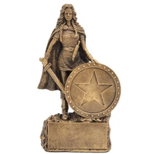 Female Champion Trophy - Custom Engraved Woman Warrior Award (6.75 Inch Tall)