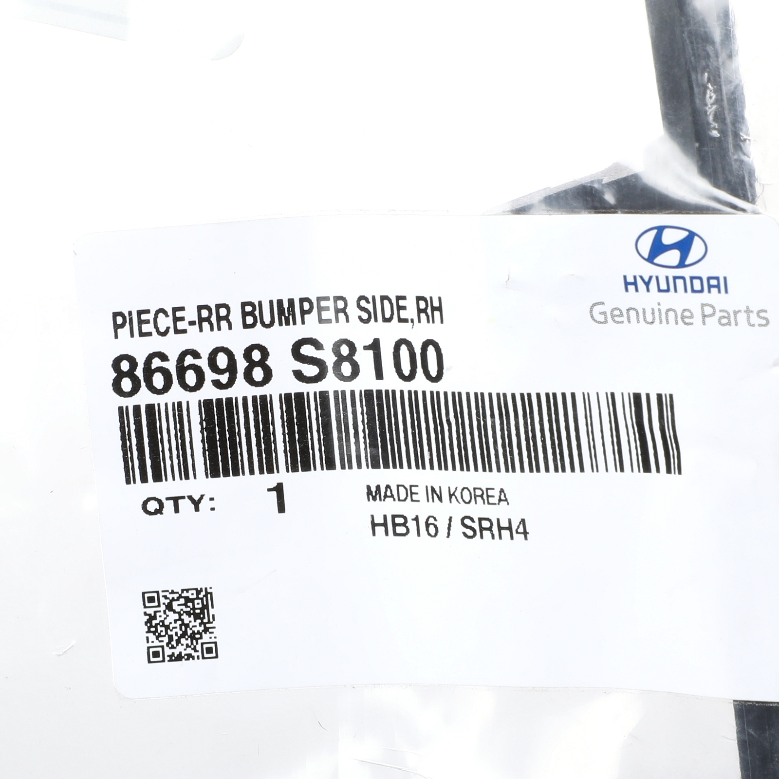 OEM NEW HYUNDAI Rear Bumper Right Side Piece Genuine Hyundai 86698 