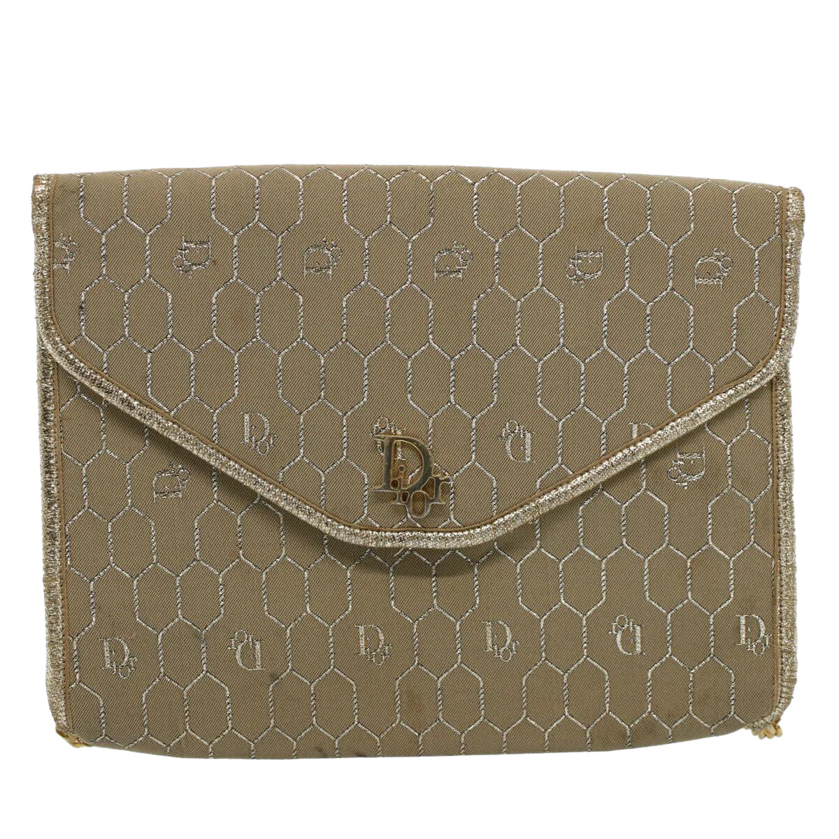 小物 Christian Dior Honeycomb long wallet AUTH CHRISTIAN DIOR VINTAGE HONEYCOMB PVC & LEATHER BI-FOLD