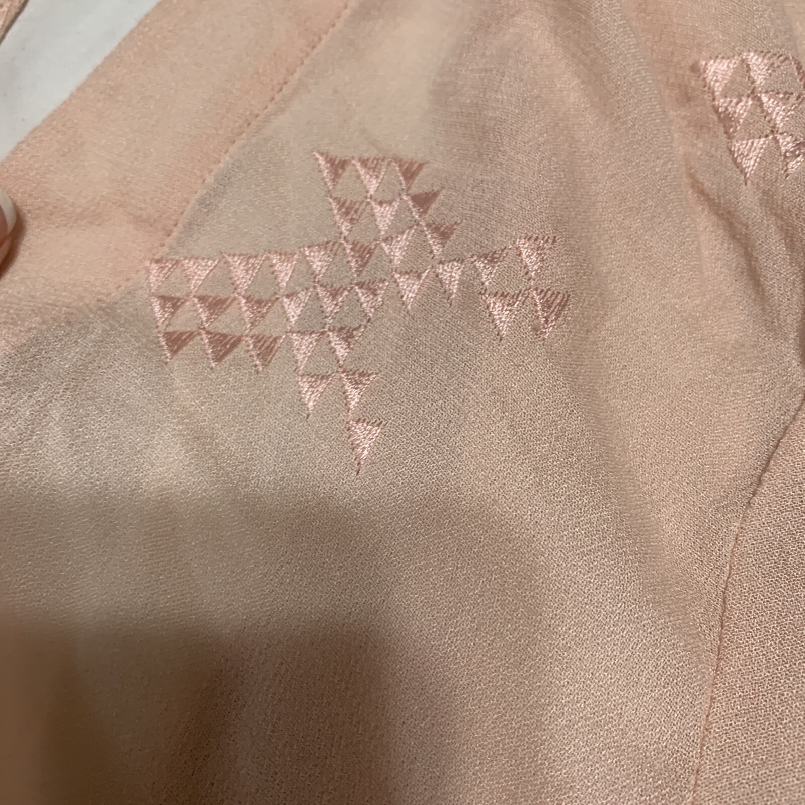 flynn skye Authentic Solid light pink V Neck long… - image 4