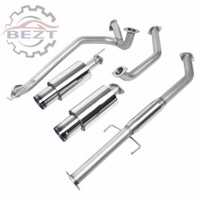 4 Stainless Steel Dual Muffler Tip Catback Exhaust System Kit For Tiburon 07-08 4 Stainless Steel Dual Muffler Tip Catback Exhaust System Kit For Tiburon 07-08