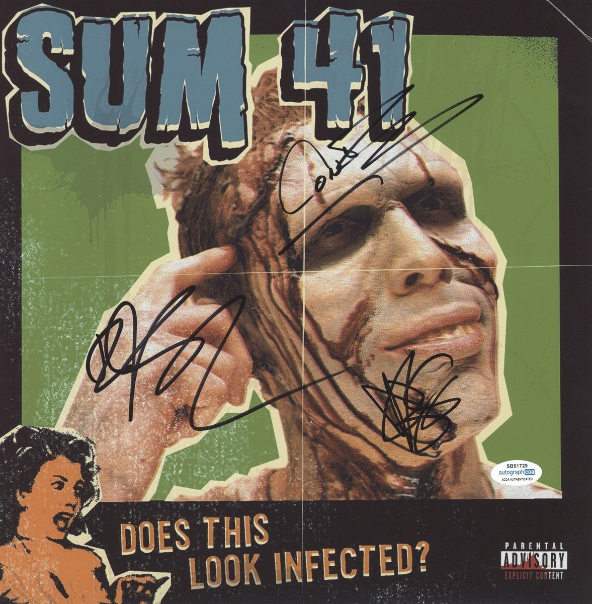 SUM 41 SIGNED DOES THIS LOOK INFECTED 12X12 PHOTO ACOA | eBay