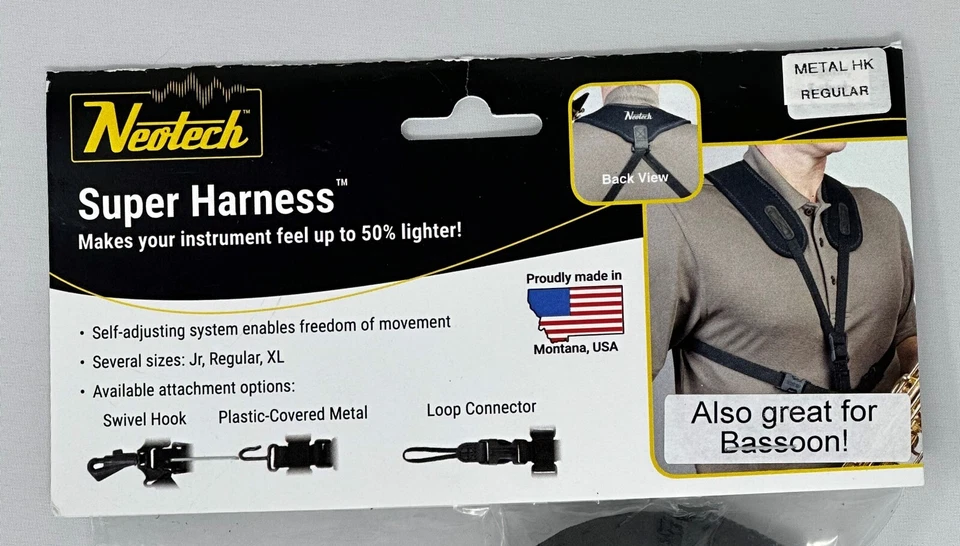 Arnés de saxofón ajustable, súper arnés Neotech - giratorio, bucle o gancho Foto 4 de 4