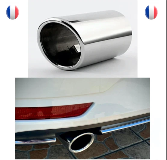 Embout Echappement bordure chromée sortie simple 7cm POUR GOLF AUDI SKODA BMW - Photo 2/4