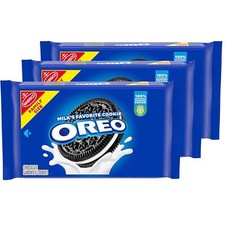 Oreo Chocolate Sandwich Cookies Family Size Pack Of 3 Bulk Snacks 19.1 Ounce
