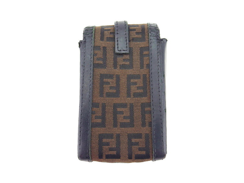 FENDI Cigarette Case Zucchino Canvas x Leather Authentic Used