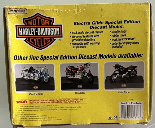 Diecast Harley Davidson Electra Glide Special Edition w/Side Car Matchbox #73310 - Picture 6 of 6