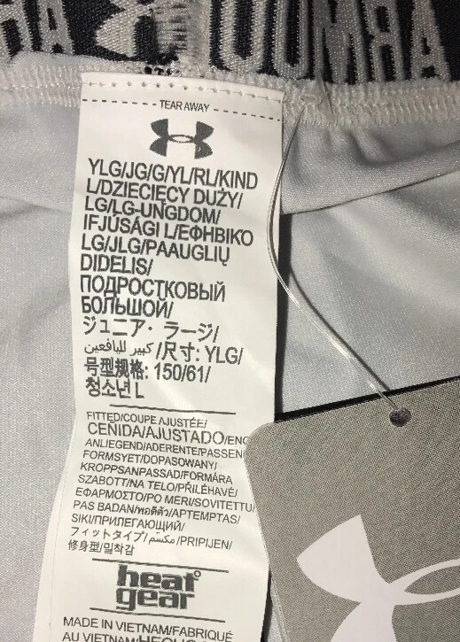 Under Armour Equipo de Calor Ajustado Juvenil Capri Talla Grande, Gris/Negro Compresión Nuevo Foto 3 de 4