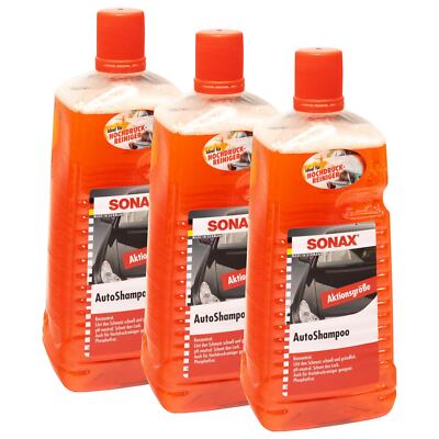 SONAX 3x 2 Liter AutoShampoo Konzentrat Schmutzentferner reinigt Auto Reiniger
