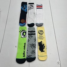 6 Pack Printed Crew Socks Mens Size 7-10 New