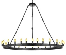 Vintage Charm Barn Metal Castile wrought iron One-Tier Rustic 63" Chandelier