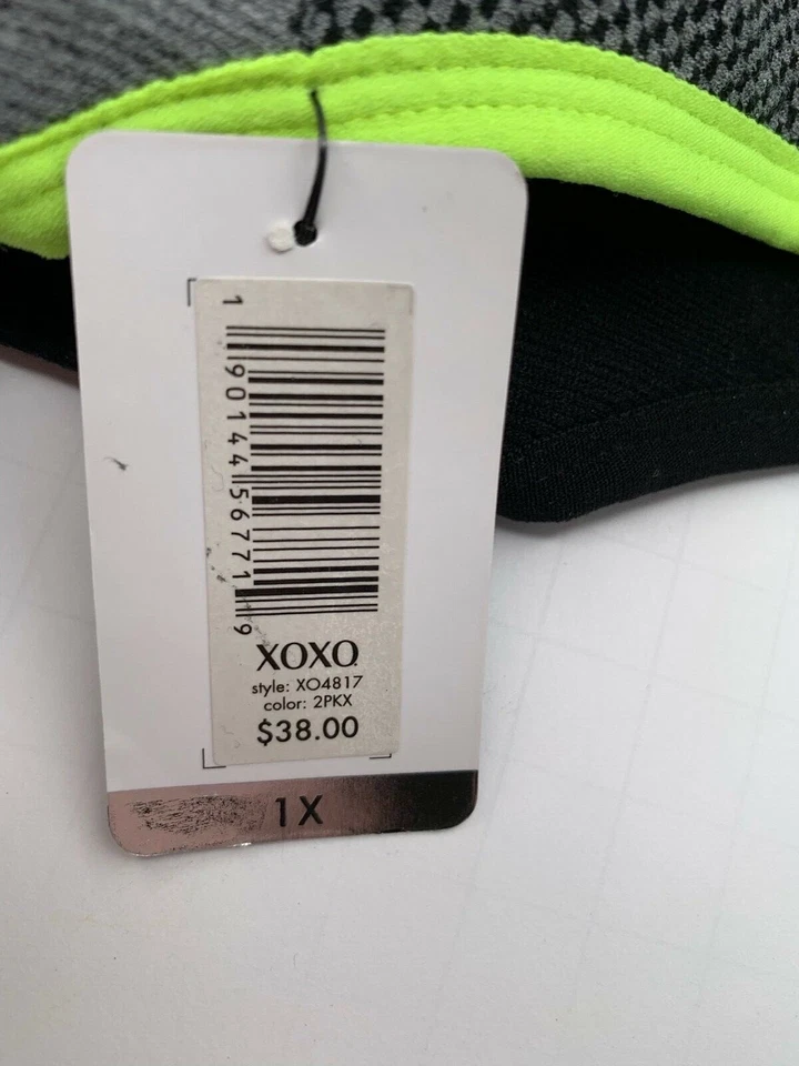 XOXO 2 pack Strappy Racerback Comfort Bra Set plus size 1X Gray Black - Image 3 of 4