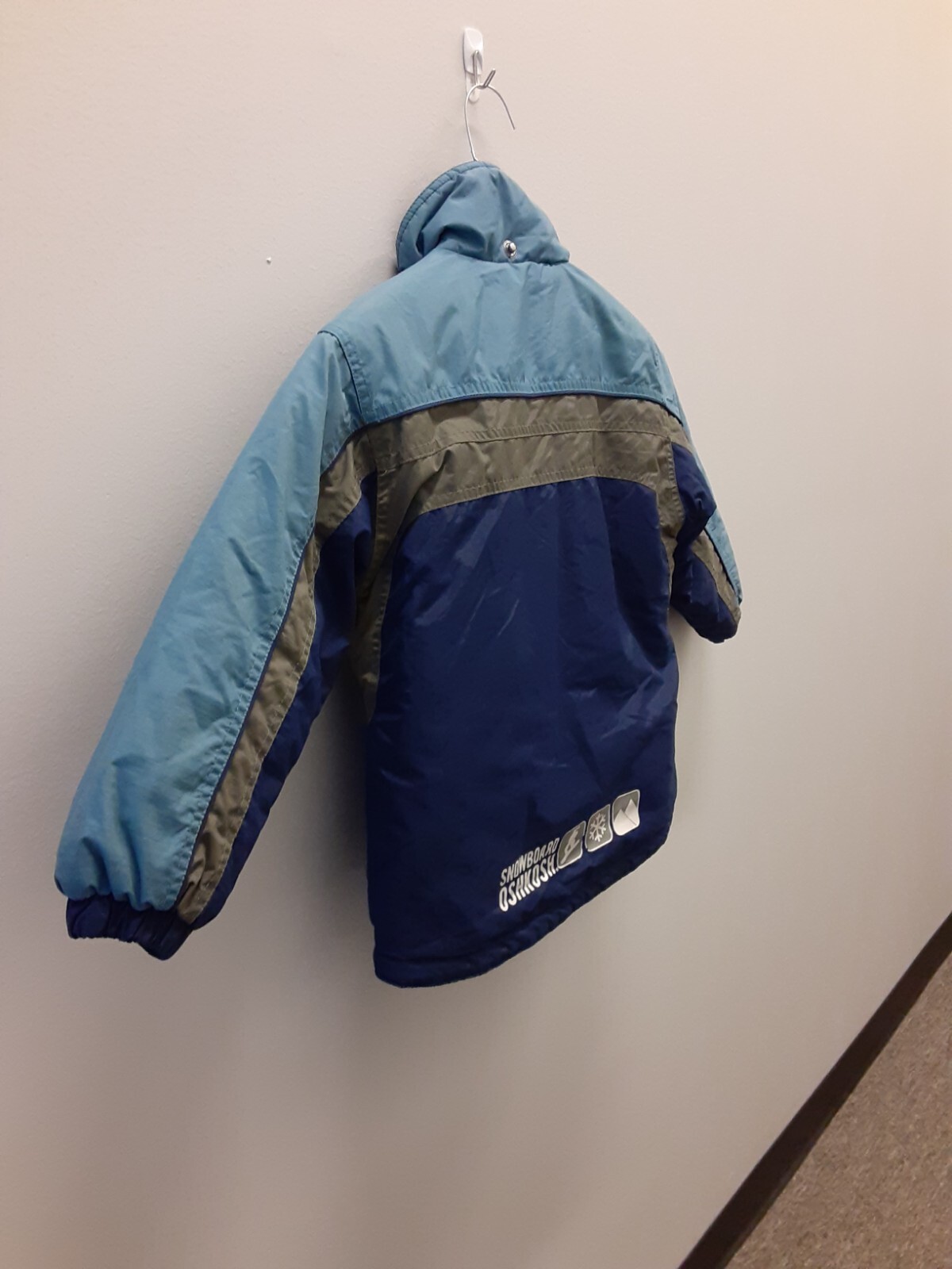 Osh Kosh B'Gosh Snowboard Zip/ Button Up Jacket Boy's Medium 5/6 Blue/ Gray