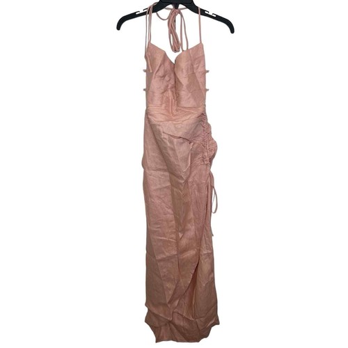 Rumer The Label x Revolve Prima Pink 100% Linen Resortwear LouLou Maxi Dress L - Picture 2 of 11