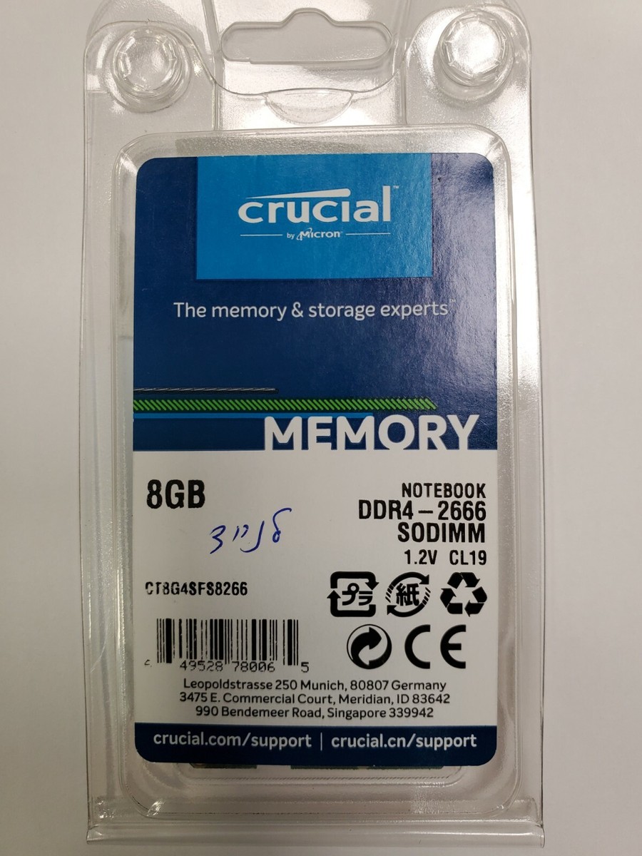 CRUCIAL CT8G4SFS8266 8GB DDR4 2666 SO-DIMM RAM Memory