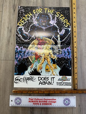 Vintage Eclipse Comic Store Display Poster Sun Runners