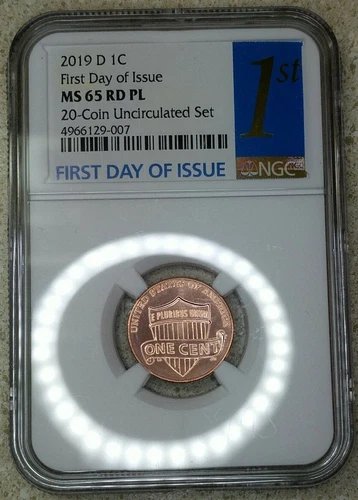 2019D Lincoln Cent (From Uncirculated Coin Set) MS65 RD PL FDI NGC 1st Label 007
